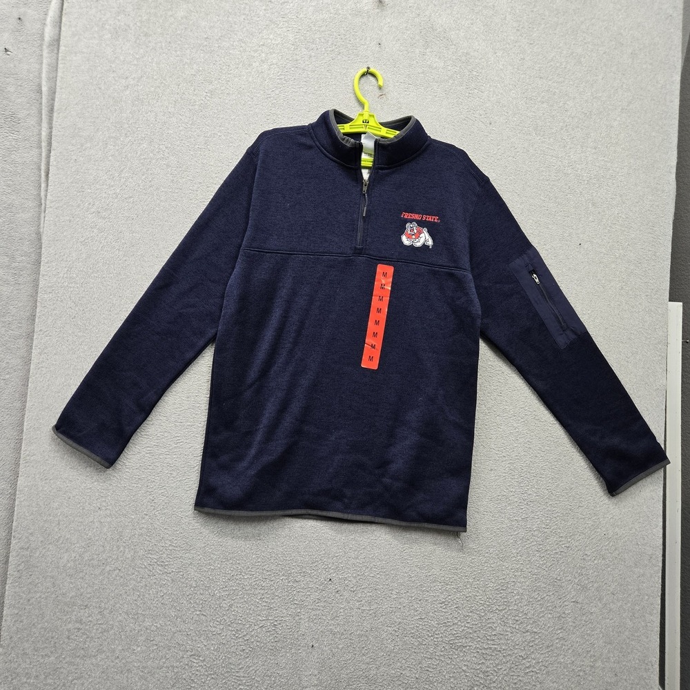 Fresno State Bulldogs Men Sweatshirt M ‎ Blue Embroidered Champion Fleece NWT